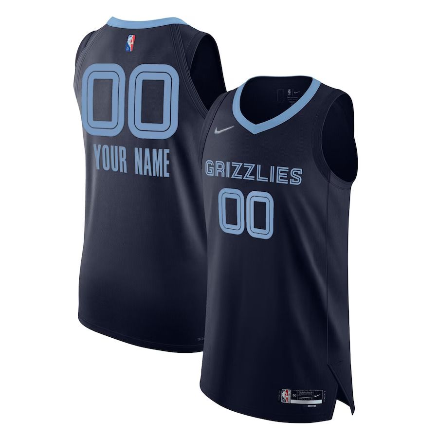 Men Memphis Grizzlies Nike Navy Diamond Swingman Authentic Custom NBA Jersey->customized nba jersey->Custom Jersey